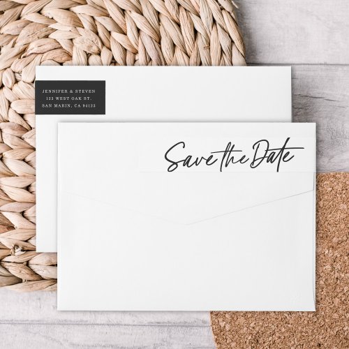 Chic EDITABLE COLOR Save The Date Return Address Wrap Around Label