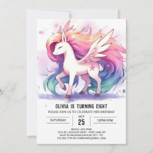 Chic Editable Horse Birthday Invitation