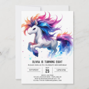 Chic Editable Horse Birthday  Invitation