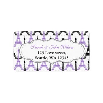 Chic Eiffel Tower Address Label by PartyPops at Zazzle
