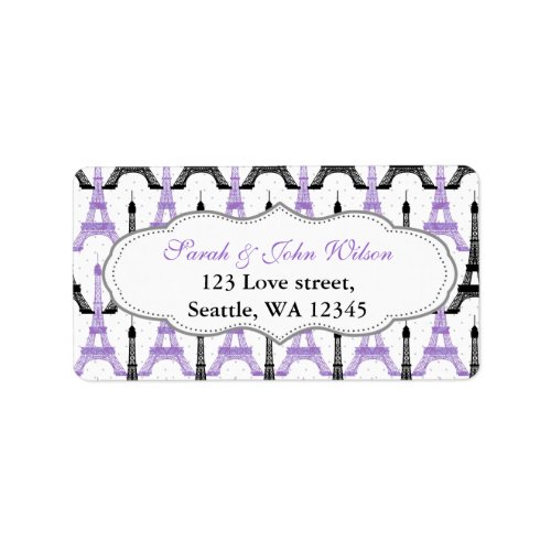 Chic Eiffel Tower address label