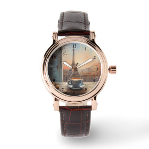Chic Eiffel Tower Cafe Coffee Chalkboard Paris Watch