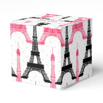 chic Eiffel tower Pink Personalized favor boxes