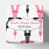 chic Eiffel tower Pink Personalized favor boxes (Top)