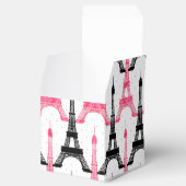 chic Eiffel tower Pink Personalized favor boxes (Opened)