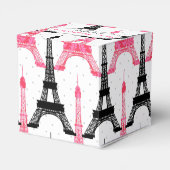 chic Eiffel tower Pink Personalized favor boxes (Back Side)