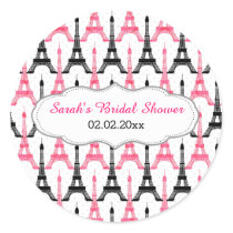 Chic Eiffel tower Pink Personalized stickers