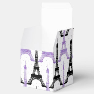 chic Eiffel tower Purple Personalized favor boxes