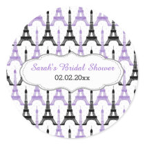 Chic Eiffel tower Purple Personalized stickers