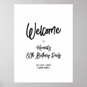 Chic Eighty 80th Birthday Party Welcome Sign