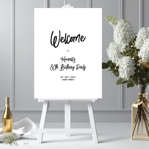 Chic Eighty 80th Birthday Party Welcome Sign