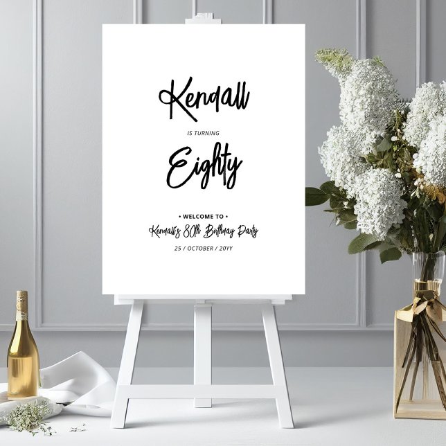 Chic Eighty 80th Birthday Party Welcome Sign (Creator Uploaded)