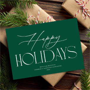 Chic Elegance Happy Holidays Non-Photo Business Holiday Card