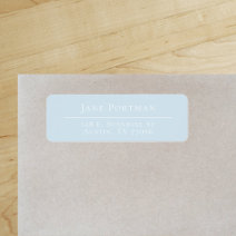 Dusty Blue Modern Minimalist Return Address Label