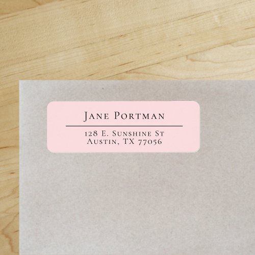 Chic Elegance  Modern Blush Pink  Return Address Label