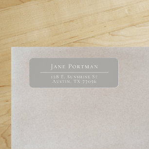 Chic Elegance Modern Grey Return Address Label