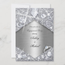 chic elegance silver engagement party glam luxury