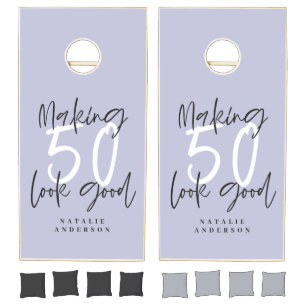 Chic elegant 50th birthday chic elegant cornhole set