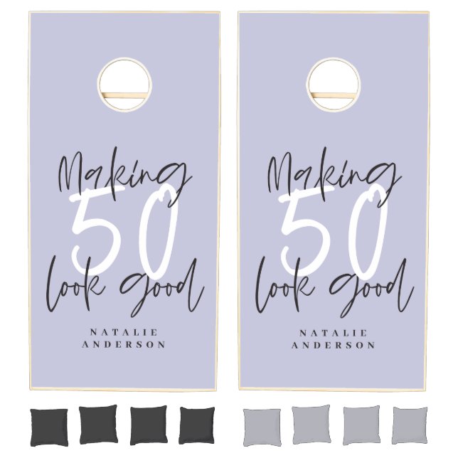 Chic elegant 50th birthday chic elegant cornhole set (Set)