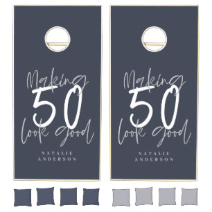 Chic elegant 50th birthday chic elegant cornhole set