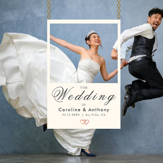 Chic Elegant Beige Wedding Selfie Photo Frame Foam Board