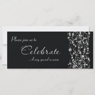 Chic Elegant Black Sparkle Event Party Invitation