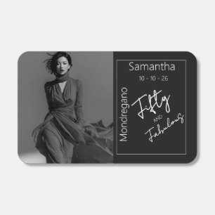 Chic Elegant Black & White Photo Fifty & Fabulous Matchboxes