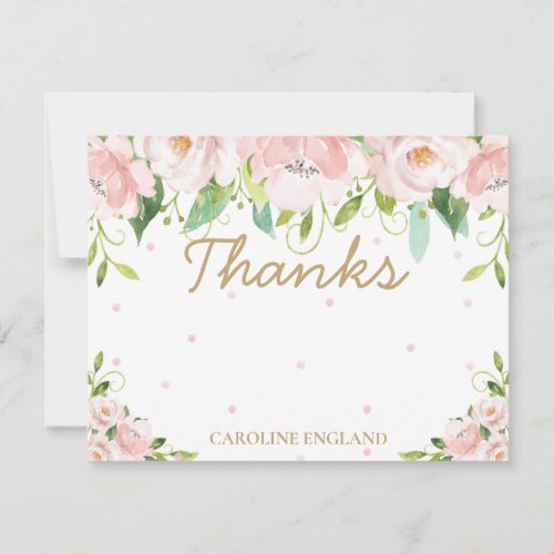 Chic Elegant Blush Pink Floral Flowers Note Card