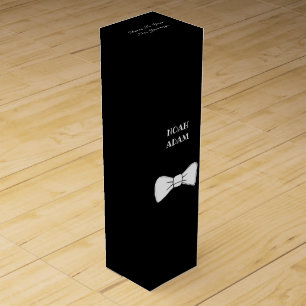 Chic Elegant Bow Tie Black Bachelor Party Wine Box