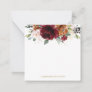 Chic Elegant Burgundy Orange Blush Ivory Floral Note Card