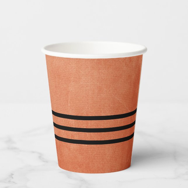 Chic Elegant Burnt Orange Ember Dreams Collection Paper Cups (Back)