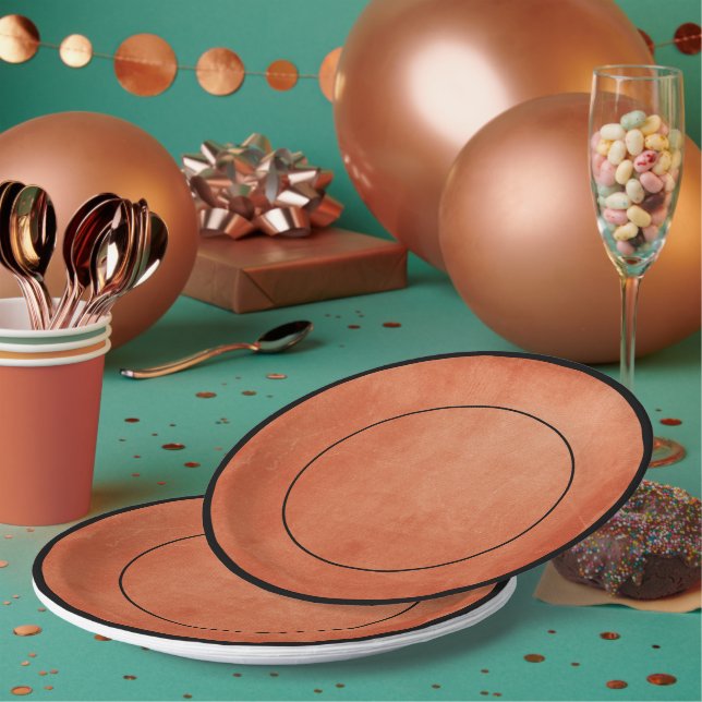 Chic Elegant Burnt Orange Ember Dreams Collection Paper Plates (Multi)