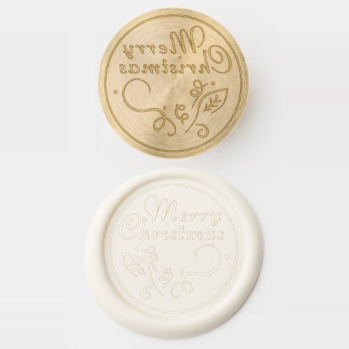 Chic Elegant Calligraphy Style Merry Christmas Wax Seal Stamp