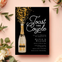 Chic Elegant Champagne Toast Gold Engagement Party Invitation