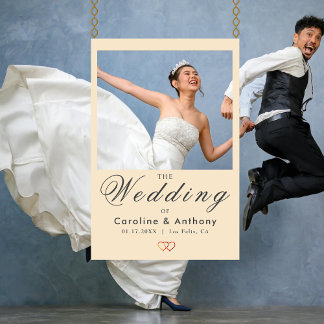 Chic Elegant Champagne Wedding Selfie Photo Frame Foam Board
