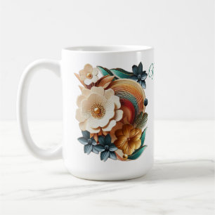 Chic, Elegant Creams & leather flower texture look Coffee Mug