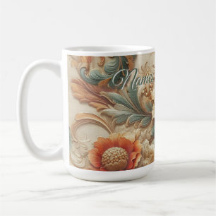 Chic,Elegant Creams & leather flower texture look Coffee Mug