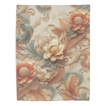 Chic,Elegant Creams & leather flower texture look