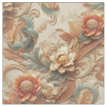 Chic, Elegant Creams &amp; leather flower texture look Fabric