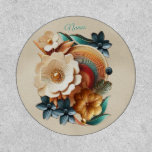 Chic, Elegant Creams &amp; leather flower texture look Patch