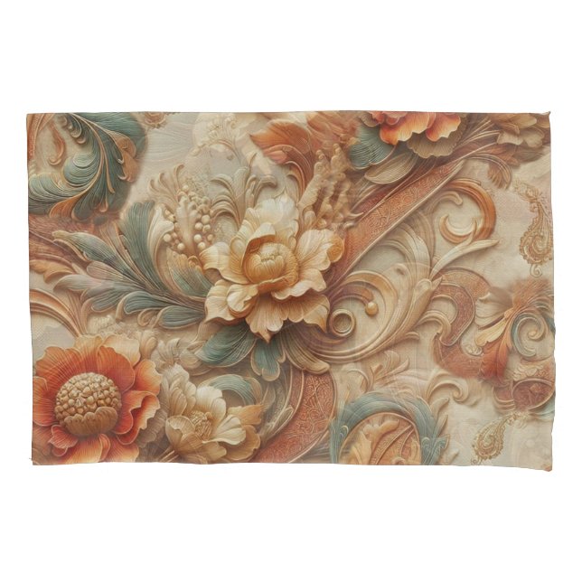 Chic,Elegant Creams & leather flower texture look Pillow Case (Front)