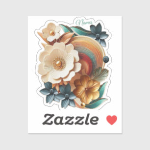 Chic, Elegant Creams & leather flower texture look Sticker