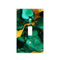 Chic Elegant dark green golden yellow Faux Marble 