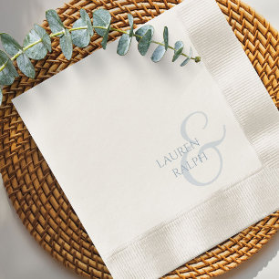 Chic & Elegant Dusty Blue Script Wedding Napkins