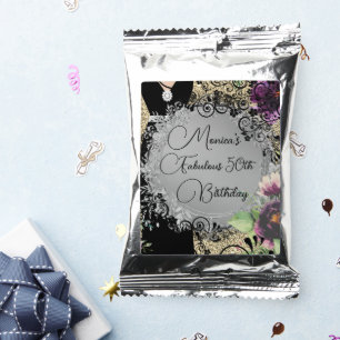 Chic Elegant Fabulous 50th Birthday Customized Coffee Drink Mix