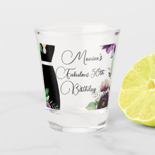 Chic Elegant Fabulous 50th Birthday Customized Shot Glass