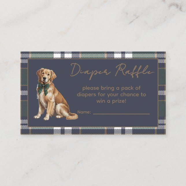 Chic elegant Fancy Dog R.L. theme Diaper Raffle Enclosure Card (Front)