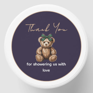 Chic elegant fancy girl bear theme mini candle favors
