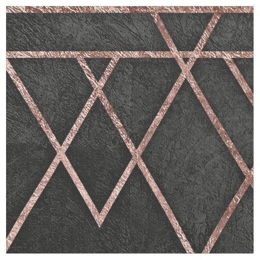 Chic & Elegant Faux Rose Gold Geometric Triangles Fabric