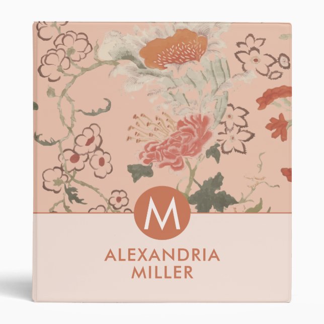 Chic Elegant Floral 3 Ring Binder (Front)